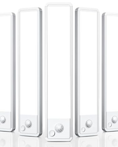 Under Cabinet Motion Sensor Lighting: Dimmable Rechargeable Lights Indoor - Battery Operated Lights - Undercabinet Wireless Closet Light Magnetic Led Light for Kitchen Home Bathroom Counter 5 Pack