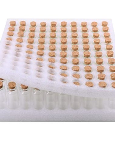 MaxMau 100 Small Glass Bottles with Cork Stoppers,15ml Glass Vials Tiny Jars for Wedding Favors Party Gift Room Decoration Seed Storing Containers Art Paint Display