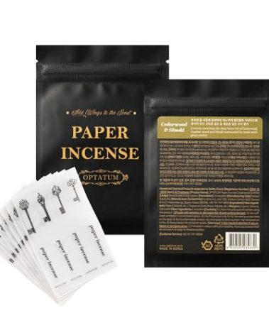 Paper Incense Refill - 48pcs of Incense Paper Strips, Quick Usage & Long-Lasting Fragrance, Eliminating Bathroom, Kitchen, Pet Odors - Cedarwood & Hinoki