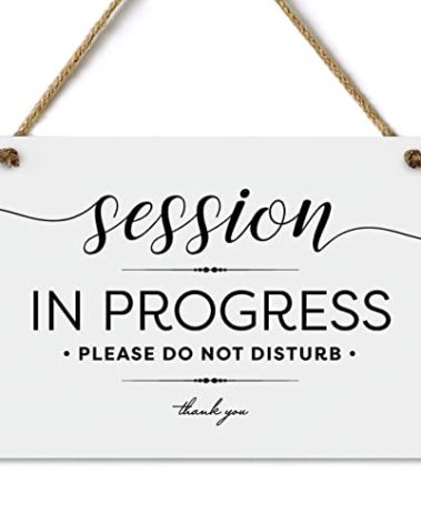 Reilly Originals 5x7 Inch Session in Progress Do Not Disturb Sign ~ Exclusive Value Series with Elegant Designer Graphics ~ Ready to Hang (White)