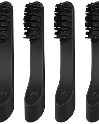4-Count Black Electric Toothbrush Replacement Heads Compatible with Similar Sonic Toothbrushes Adult Refill Brush Heads