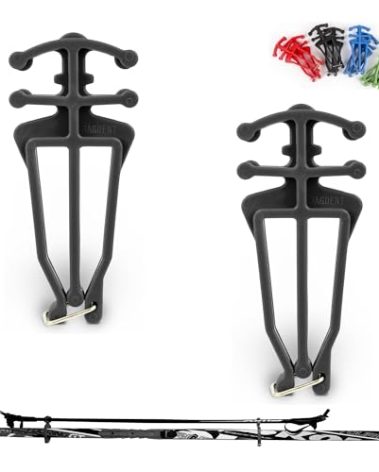 Bagdent Cross Country Skis and Poles Holder – 1 Pair, Universal Nordic Ski Pole Carrier (Black)