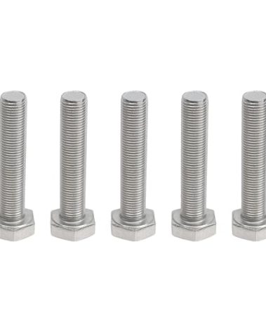 5PCS/Lot M10x1.0 Fine Thread Hex Head Rod Bolts - Din933 Standard Size: Thread Diameter: M10 - Length: 50mm - Thread Pitch: 1mm (Silver Color, Material: Stainless Steel)