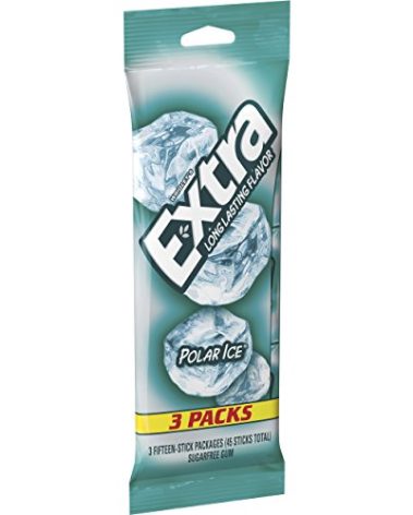 EXTRA Gum Polar Ice, Sugarfree Gum, 45 Ct, Bulk Mint Gum for Breath Refreshing, After Meals, Travel, and More
