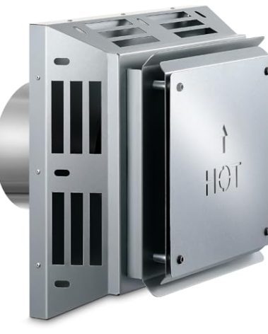 Zonon Direct Vent Horizontal Square Termination Cap 4 x 6-5/8, Heavy Duty Galvanized Steel Exhaust Cap for Fireplace, Stove and Boiler Venting Weather Resistant