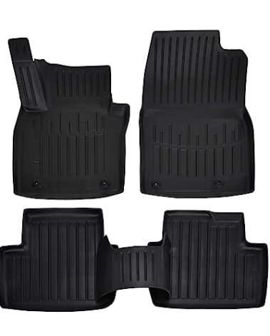 3D Floor Mats for 2020-2025 Mazda CX-30/2019-2025 Mazda 3 Heavy Duty, Custom Fit, All Weather Liner Front & 2nd Row Full Set Rubber, Black