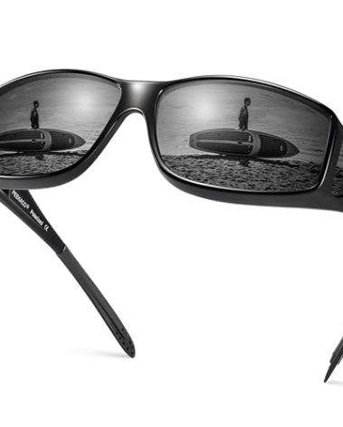 Peekaco Polarized Sunglasses Fit Over Glasses for Women Men with UV400 Protection Over Wrap Around Sun Glasses