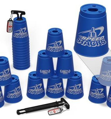 Speed Stacks | Official Sport Stacking Set, Blue - 12 Cups and Holding stem | Top Grade Materials, Low Friction | WSSA Approved