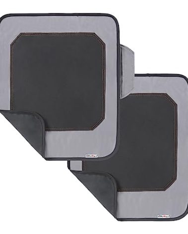 Extra Large Booster Chair Protector Cover,Dining High Chair Seat Cover Protect Booster Chair Cover,Non-Slip Bark Grain Backing, Waterproof,Oil-Proof and Stain-Proof,Easy to Wipe Clean grey 2pcs