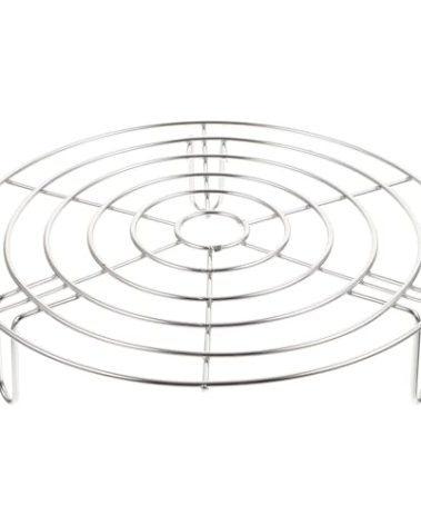 Tofficu Stainless Steel Steaming Rack, 9.25 Inch Round Cooling Rack, Multi-Purpose for Pot, Egg Steamer, Kitchen, Easy to Clean, Three-Leg Design, Silver