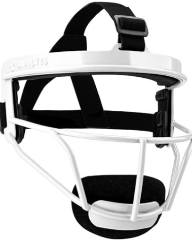 Dinictis Softball Face Mask, Lightweight, Comfortable, with Wide Field Vision, Durable and Safe Face Guards, Premium Protective Softball Fielder's Mask-White-Youth(M)