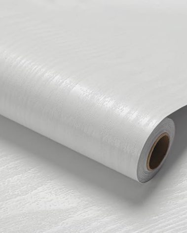 LOVADA Peel and Stick Wallpaper White Wood Wall Paper - 35.4 x 200 Inch Self Adhesive Wallpaper Peel and Stick, Easy to Paste Wall Contact Paper for Stand Liner, Table and Door Makeover Decor