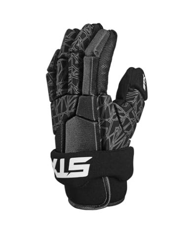 STX Stallion 75 Lacrosse Gloves, Pair, Black/Gray, Medium