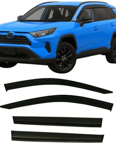 2019-2025 Tape-On Rain Guards Side Window Deflector Visors for Toyota Rav4 LE XLE SE XSE Hybrid Premium Limited 2020 2021 2022 2023 2024