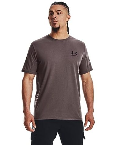Under Armour Men's Sportstyle Left Chest Short-Sleeve T-Shirt , (057) Ash Taupe / / Black , 5X-Large