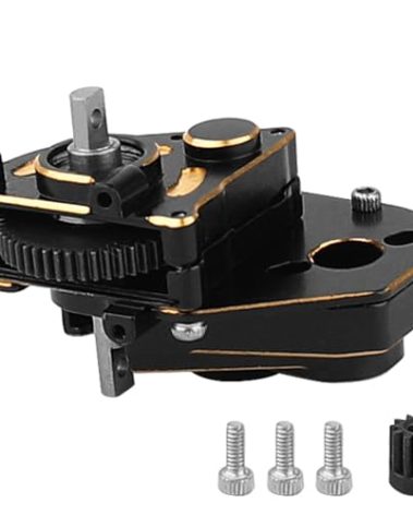 Pothyes 1/24 Brass Transmission Case Assembled Gearbox with Internal Gear for Axial SCX24 AX24 RC Crawler Car Upgrade Part