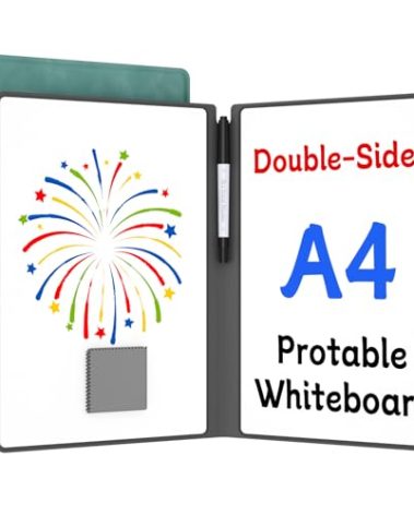 Small Dry Erase Board,12" x 9" Portable Dry Erase White Board,Double-Sided Folding Whiteboard with Pen(Blue)