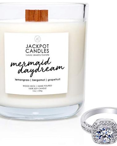 Mermaid Day Dream Candle with Ring Inside (Surprise Jewelry Valued at $15 to $5,000) Ring Size 7