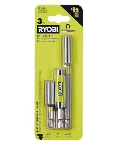 RYOBI AR2032 Impact Rated Bit Holder Set (3-Piece)