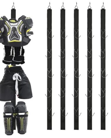 JYSILIYH 6pcs Hockey Hanger Portable Hanging Dryig Rack Hockey Gifts for Home and Outdoor Using in Ice Hockey Skating Football Camping Fishing 5 Hooks
