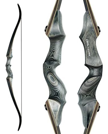 Black Hunter Takedown Recurve Bow, 60" Right Handed with Ergonomic Design for Outdoor Training Practice (25 lb, Right Hand)