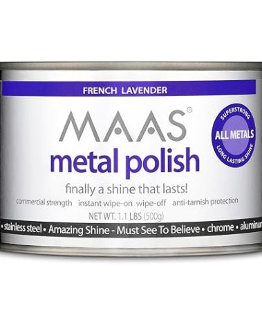 MAAS Metal Polish 1.1lb Can, Universal Metal Cleaner for All Metals, Clean, Polish, and Protect Silver, Gold, Brass, Copper, Stainless Steel, and More, Tarnish Remover and Silver Cleaner for Jewelry