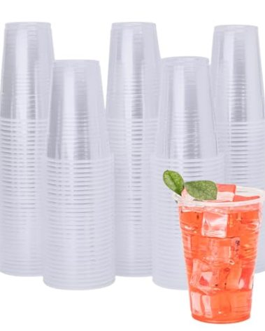 YEEHAW 9 oz Plastic Cups, 80 Pack - Clear Disposable Drinking Water Cups for Cold Beverages, Ideal for Party