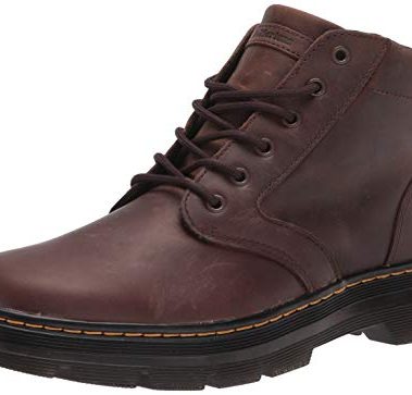 Dr. Martens unisex adult Lace Fashion Boot, Dark Brown Crazy Horse, 8 Women 7 Men US