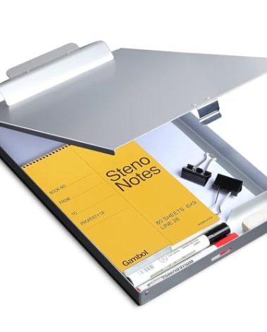 Metal Clipboard with Storage, Letter Size Form Holder Portfolio Aluminum Metal Binder with High Capacity Clip Posse Box - Surface for Legal Size Paper, for Office Business Professionals Stationer