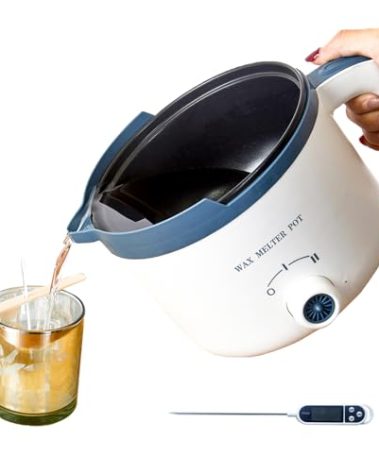 Ksedcon Candle Melting Pot, Electric Wax Melter for Candle Making with Pouring Spout, Non-Stick Small Candle Making Pouring Pot