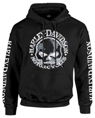 Harley-Davidson Men's Sweatshirt Willie G Skull H-D Pullover Black 30296648