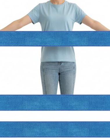 LOYIM 3 Pcs Large 48 Inch Commercial Replacement Microfiber Pads Reusable Wrestling Wet Mop Refill Pads for Flat Mop Frames Wet and Dry Use (Micronfiber & Cotton,Blue)