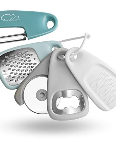 Kitchen Gadgets Set 5 Pieces, Stackable Cooking Tools Space Saving for Small Kitchen, Accessories for RV Camper Inside Dishwasher Safe (Blue)