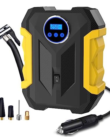 Digital Air Compressor for Car Auto Pump Portable Tire Inflator with LED Light DC 12V