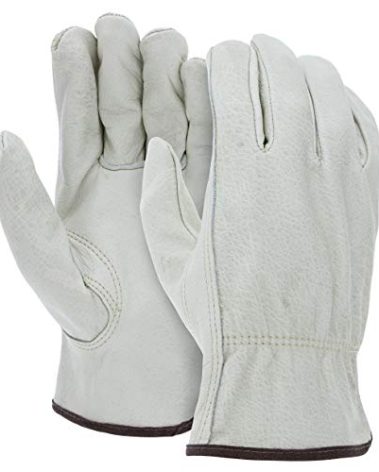 ATERET 24 Pairs Medium Heavy Duty Durable Cowhide Leather Work Gloves I Driver Gloves for Truck Driving, Warehouse, Gardening, Farming