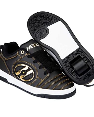 HEELYS Voyager Plus (Little Kid/Big Kid/Adult) Black/Gold 7 Men's, 8 Women's M