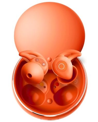 Bluripp Sleepals Micro Sleep Earbuds for Side Sleepers, Sleep Headphones with Noise Reduction, Soft and Snug Fit Overnight, Slim and Light, 28hr Play with Travel Charging Case (Orange)