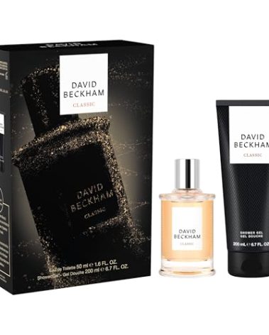 David Beckham Classic Eau de Toilette + Shower Gel Gift Set, Notes of Grapefruit, Cashmere Wood, and Musk, Men's Fragrance, Long Lasting, Everyday Fragrance