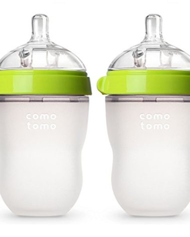 Comotomo Baby Bottle Double Pack, Green, 8oz