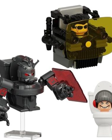 SUINHE 3 Pcs Toilet G-Man Building Set, Toilet Man Cameraman Game Model Toys Ideas Collectible Building Bricks Birthday Gift for Kids Adults Fans