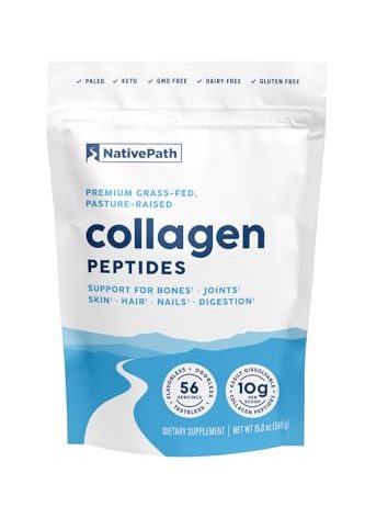 NativePath Collagen Peptides Protein - Hydrolyzed Type 1 & 3 Collagen Powder for Skin, Hair, Nails - 19.8 oz (56 Servings)