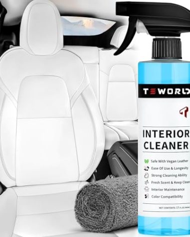 Tesla Seat Cleaner Remover Stain Biodegradable, Safe on White & Black Vegan Leather, Tesla Interior Cleaning Products for Seats, Console, Dash, Tesla Model 3/Y/S/X Accessories for 2025 | 2026