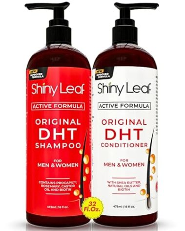 DHT Blocker Shampoo and Conditioner - For Women And Men, Made In USA, Anti-Hair Loss Treatment, With Biotin, Castor Oil, Rosemary Oil and Procapil, For Thinning Hair And Hair Loss