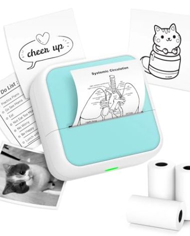 Sticker Printer - Printpods Mini Printer with Stickers, Print Pod, Bluetooth Inkless Printers, Sticker Maker, Portable Thermal Printer for iphone, Impresora Portátil for Notes, Journal, DIY, Kids Gift