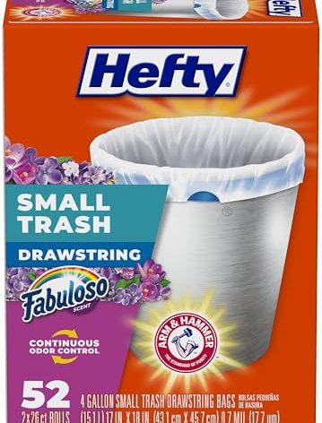 Hefty Small Trash Bags, Fabuloso Scent, 4 Gallon, 52 Count