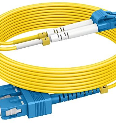 OS2 SC to LC Single Mode Fiber Patch Cables 15m(50ft),Options 1m~153m, Singlemode Fiber Optic Cable 10G SMF LSZH Duplex 9/125μm OD 2.0mm 𝙍𝙖𝙢𝙗𝙤𝘾𝙖𝙗𝙡𝙚𝙨