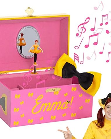 Mighty Mojo The Wiggles Emma Musical Jewelry Box - Comes with Wearable Hairbow - Gift for Wiggles Fans - Music For Kids - Wiggles Toys - Fruit Salad Australian