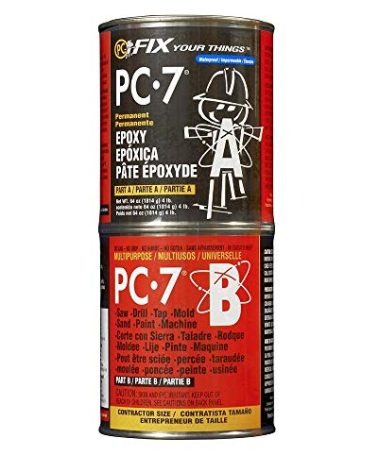 PC Products PC-7 Epoxy Adhesive Paste, Two-Part Heavy Duty, 4 lb in Two Cans, Charcoal Gray 647776
