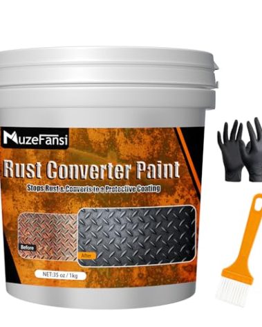 2-in-1 Rust Converter & Metal Primer – Stops Rust, Paint Over Rusted Metal, Anti-Rust Coating Rust Paint,Corrosion Inhibitor for Automotive, Marine, Industrial Use, Heat & UV Resistant(35 oz)