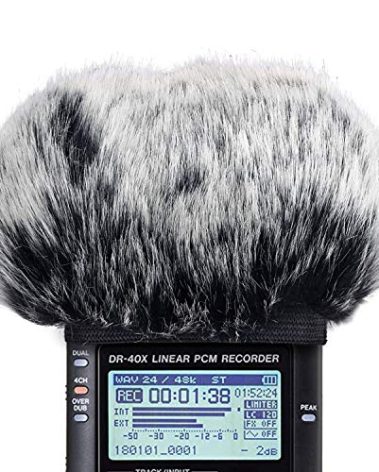 SUNMON Microphone Windscreen for Tascam DR-40X DR40X Mic Recorders,Furry Tascam Windscreen Cover
